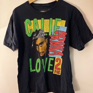 2Pac California Love T-Shirt Black Graphic L
